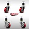 Service Caster 3'' SS Red Poly Wheel Swivel 1-7/8'' Expanding Stem Caster Set 2 Brakes, 4PK SCC-SSEX20S314-PPUB-RED-2-TLB-2-178 - alternate 2